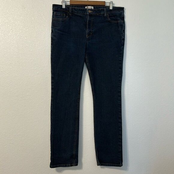 Dickies Jeans Straight Leg Denim Pants Dark Wash Womens 14/32 Work Outerwear - Picture 1 of 15